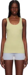 Cdlp Khaki Rib Tank Top In Lemon Grass