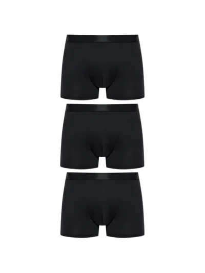 Cdlp Logo-waistband Boxers (set Of Three) In Blue