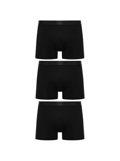 Cdlp Logo-waistband Boxers (set Of Three) In Black