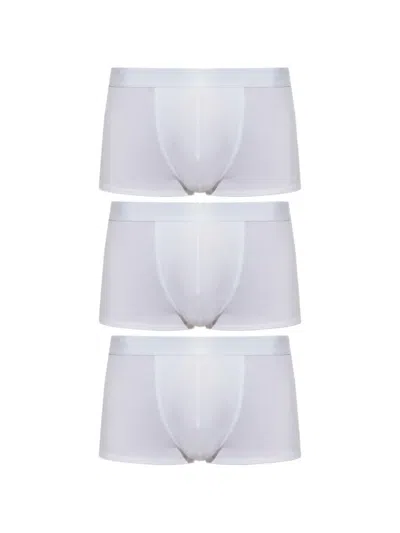 Cdlp Logo-waistband Boxers (set Of Three) In White
