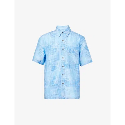Cdlp Blue Check Shirt In Broken Blue Check
