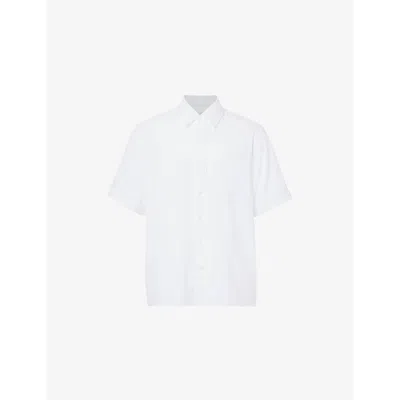 Cdlp Mens White Mesh Organic Cotton Shirt