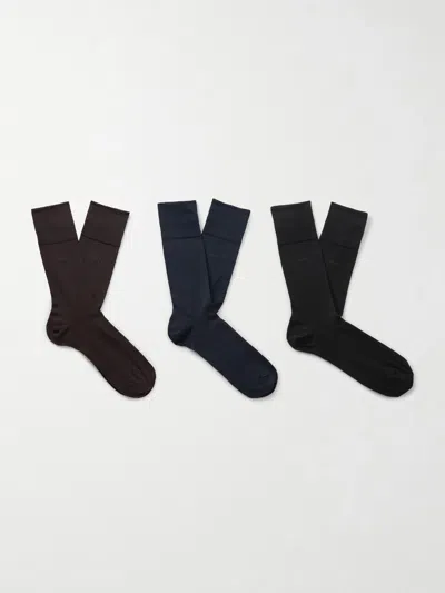 Cdlp Pack Of Six Cotton-blend Socks In Multi