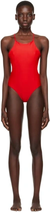 Cdlp Red Racer Swimsuit In Poppy Red