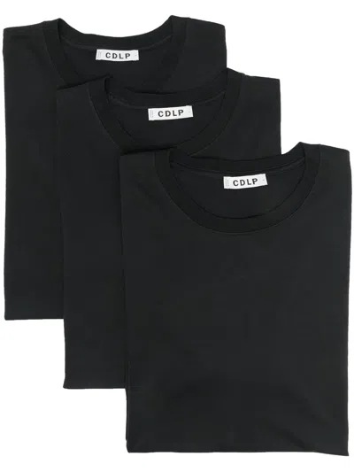 Cdlp Set Fo Three Cotton T-shirts In Schwarz