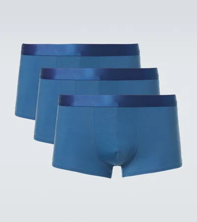 Cdlp Set Of 3 Jersey Boxer Briefs In Blue