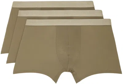 Cdlp Three-pack Beige Boxer Briefs In Golden Clay