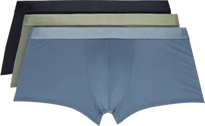 Cdlp Three-pack Multicolor Trunk Boxer Briefs In Drknvy+steelblue+sag