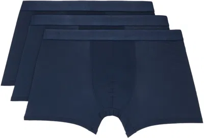 Cdlp Three-pack Navy Boxer Briefs In Navy Blue