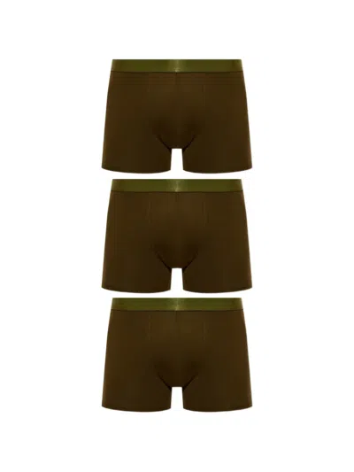 Cdlp Three-pack Logo-waistband Boxers In Green