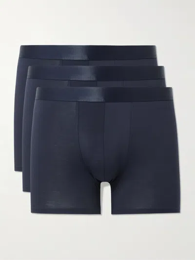 Cdlp Three-pack Stretch-lyocell Boxer Briefs In Blue