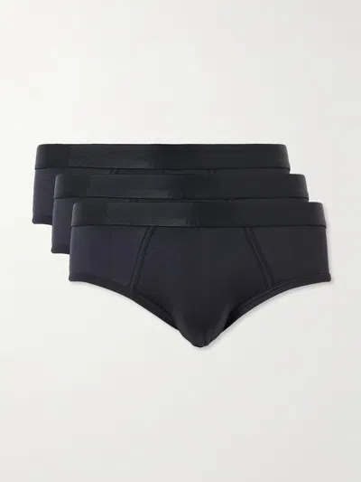 Cdlp Three-pack Stretch-lyocell Briefs In Black
