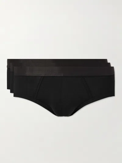 Cdlp Three-pack Stretch-lyocell Briefs In Black