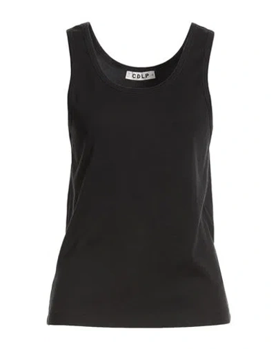 Cdlp Woman Tank Top Black Size Xl Lyocell, Cotton, Elastane