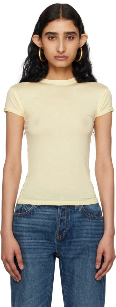 Cdlp Yellow Lightweight T-shirt In Panna Cotta