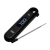 Cdn Proaccurate Digital Folding Thermocouple Thermometer With Backlit Display, Black In Black