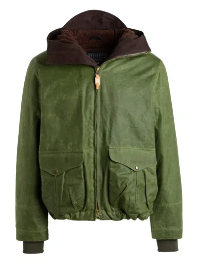 Ceccarelli Kapuzenjacke Mit Geknöpfter Tasche In Green
