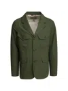 Ceccarelli Ripstop Button-up Coat In Green