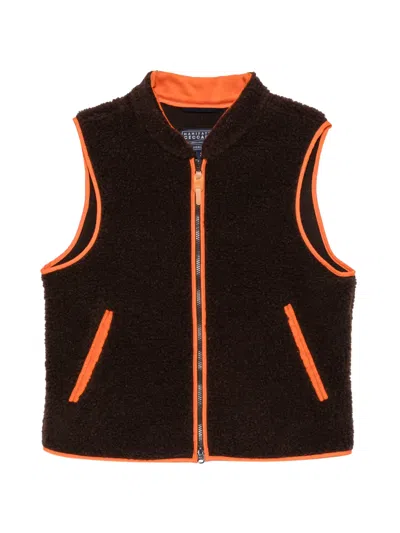 Ceccarelli Teddy-texture Gilet In Brown