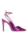 Cecconello Woman Pumps Purple Size 9 Textile Fibers