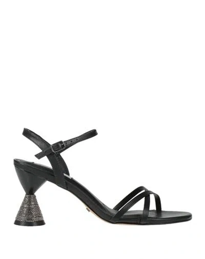 Cecconello Woman Sandals Black Size 10 Synthetisches Material