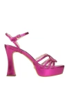Cecconello Woman Sandals Fuchsia Size 7 Leather In Pink