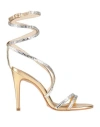 Cecconello Woman Sandals Gold Size 7 Textile Fibers