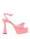 Cecconello Woman Sandals Pink Size 7 Textile Fibers