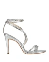 Cecconello Woman Sandals Silver Size 4 Textile Fibers In Silver