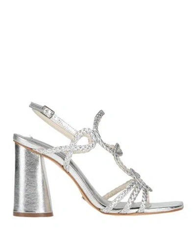 Cecconello Woman Sandals Silver Size 8 Leather