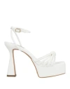 Cecconello Woman Sandals White Size 9 Textile Fibers