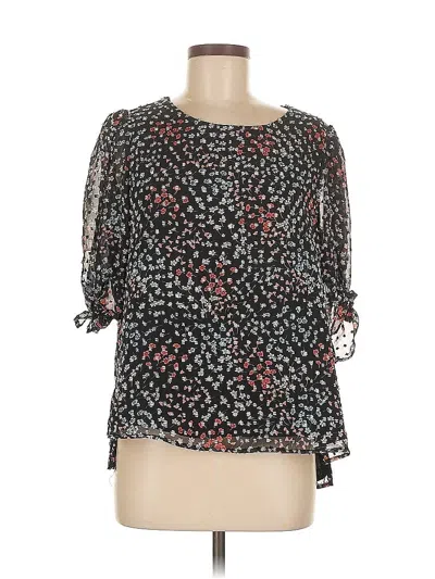 Pre-owned Cece 3/4 Sleeve Blouse In Black