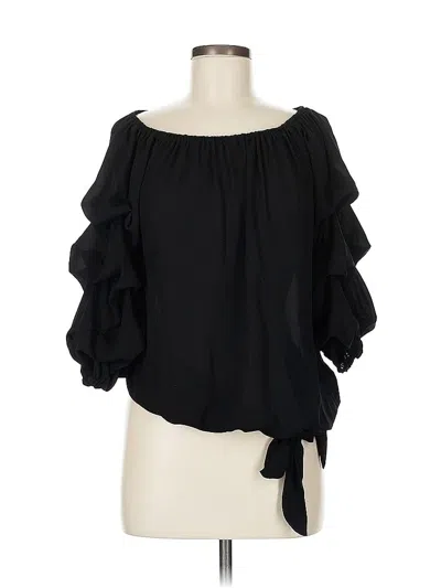 Pre-owned Cece 3/4 Sleeve Blouse In Black