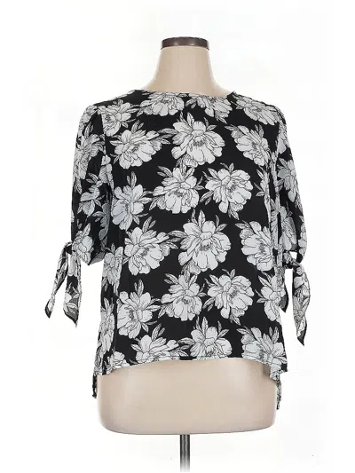 Pre-owned Cece 3/4 Sleeve Blouse In Black