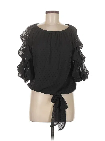 Pre-owned Cece 3/4 Sleeve Blouse In Black