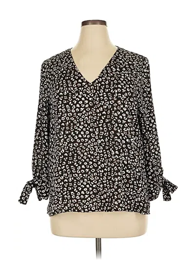 Pre-owned Cece 3/4 Sleeve Blouse In Black