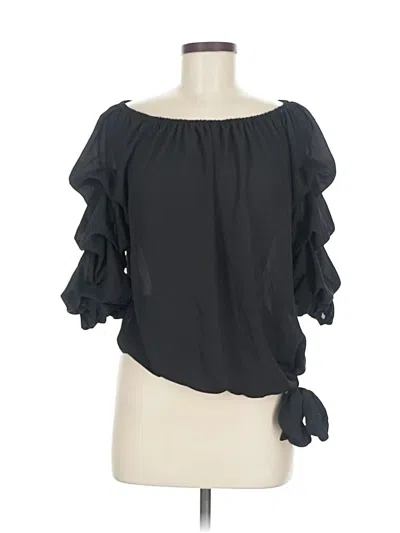 Pre-owned Cece 3/4 Sleeve Blouse In Black