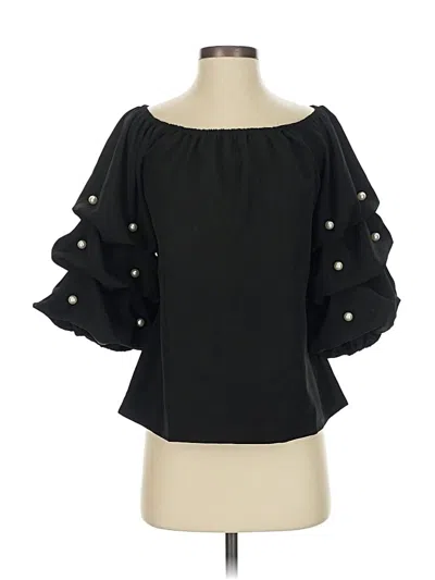Cece 3/4 Sleeve Blouse In Black