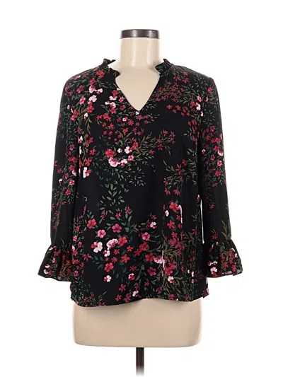 Pre-owned Cece 3/4 Sleeve Blouse In Black