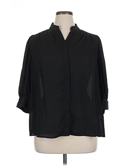 Pre-owned Cece 3/4 Sleeve Blouse In Black