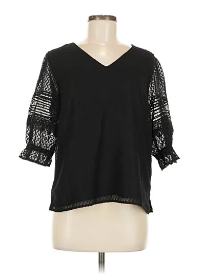 Pre-owned Cece 3/4 Sleeve Blouse In Black