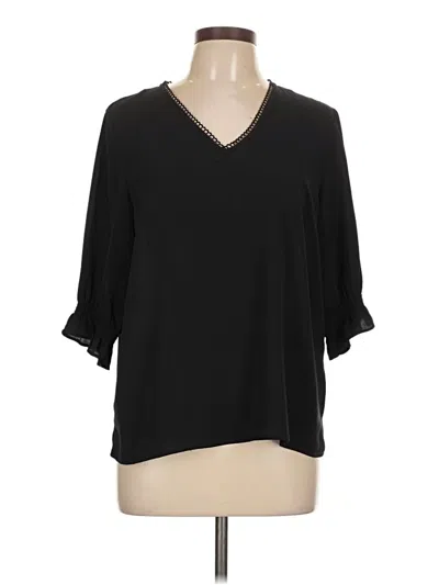 Pre-owned Cece 3/4 Sleeve Blouse In Black