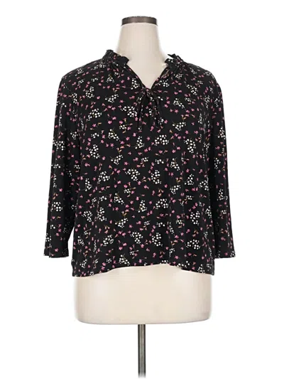 Pre-owned Cece 3/4 Sleeve Blouse In Black