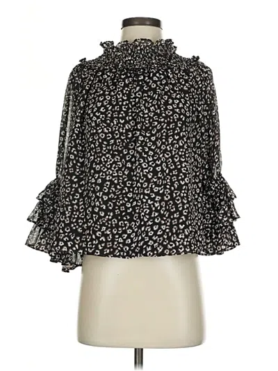Pre-owned Cece 3/4 Sleeve Blouse In Black