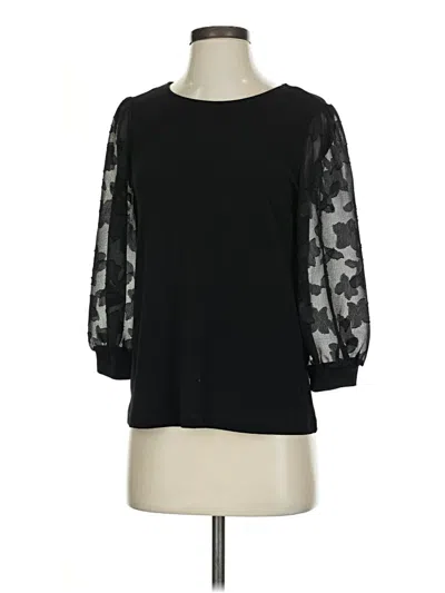 Pre-owned Cece 3/4 Sleeve Blouse In Black