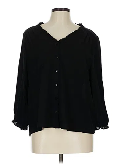 Pre-owned Cece 3/4 Sleeve Blouse In Black