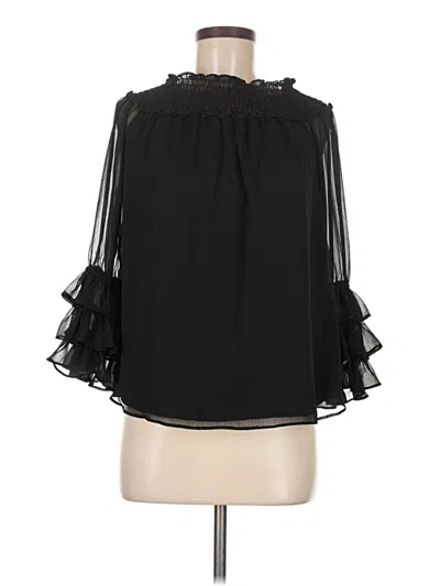 Pre-owned Cece 3/4 Sleeve Blouse In Black