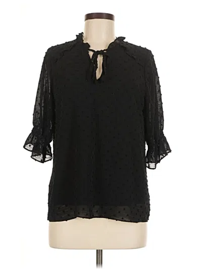 Pre-owned Cece 3/4 Sleeve Blouse In Black