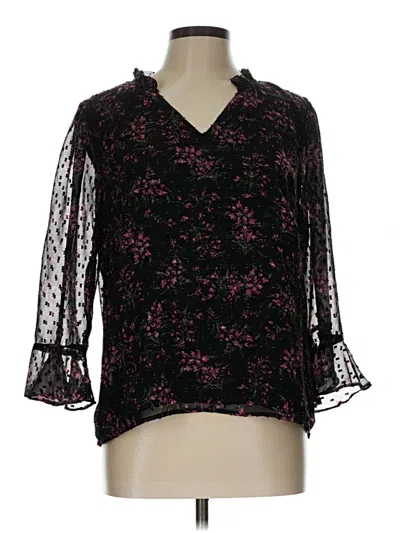 Pre-owned Cece 3/4 Sleeve Blouse In Black