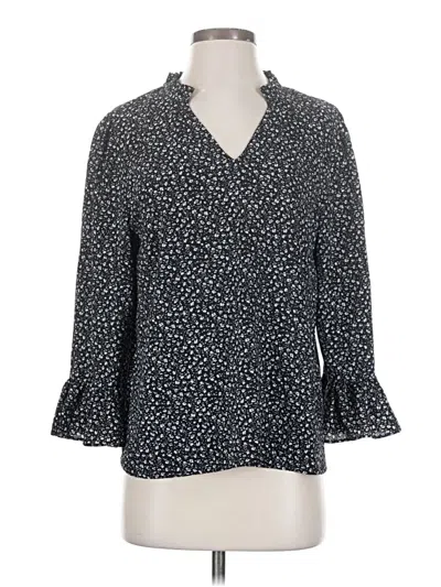 Pre-owned Cece 3/4 Sleeve Blouse In Black